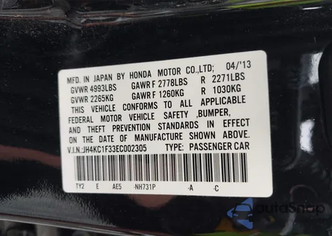 2014 Acura Rlx z USA, uszkodzony, nr VIN JH4KC1F33EC002305